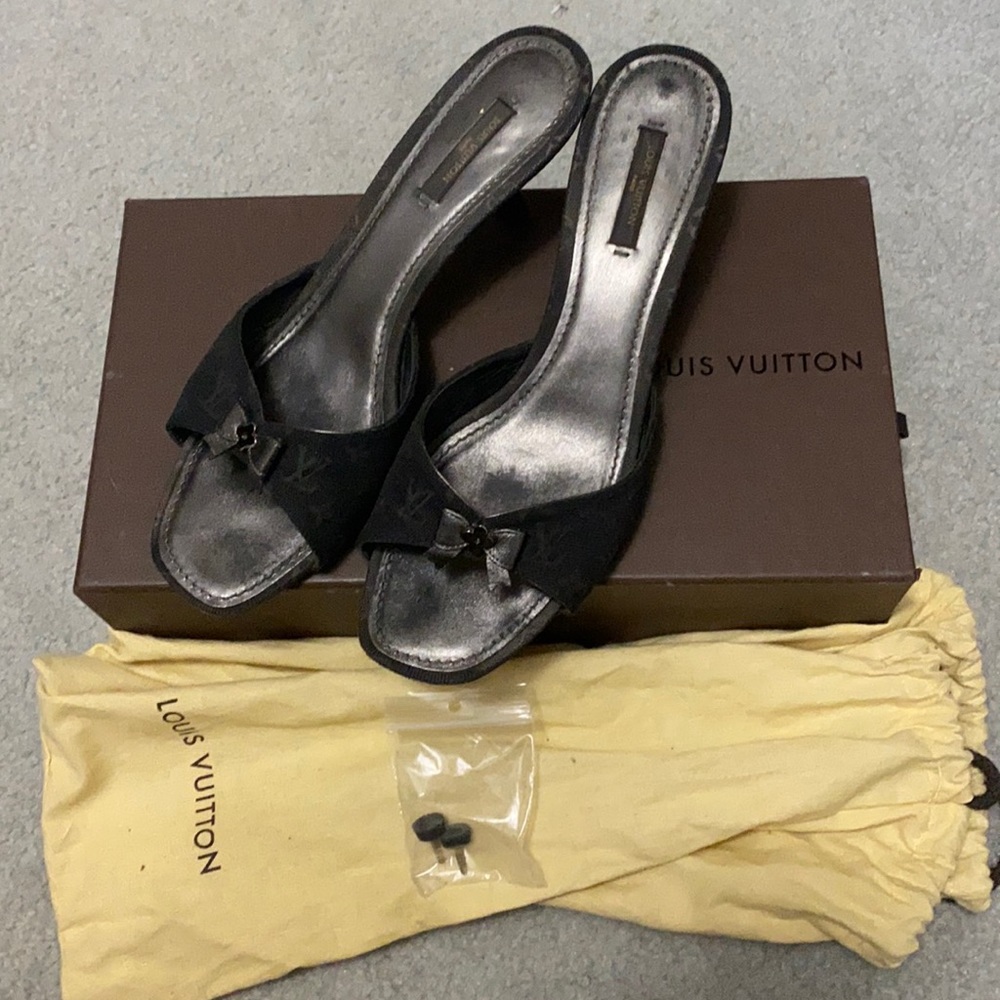 Louis Vuitton Black Monogram Sandals